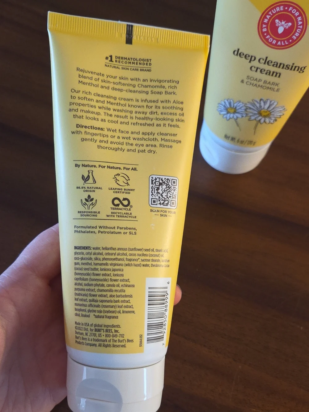 NWT (2) 6 Oz Burts Bees Deep Cleaning Cream Soap Bark And Chamomile